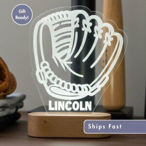 Personalized Baseball Night Light – Custom LED Lamp for Sports Fans
